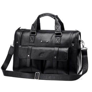 

Business Leather Crossbody Laptop Bag Briefcase Men Handbag Messenger Travel Bags Male Vintage Men's Shoulder Bag Large Capacity