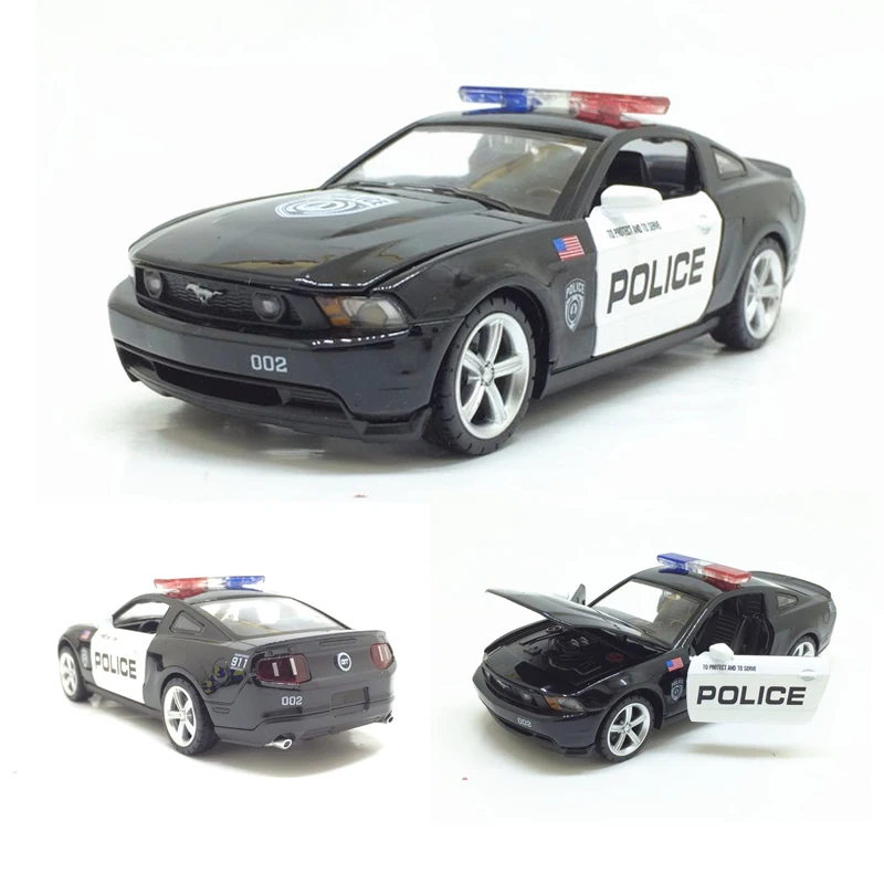 1:32 полицейская модель машины Mustang GT из сплава с отжимом коллекционная игрушка для