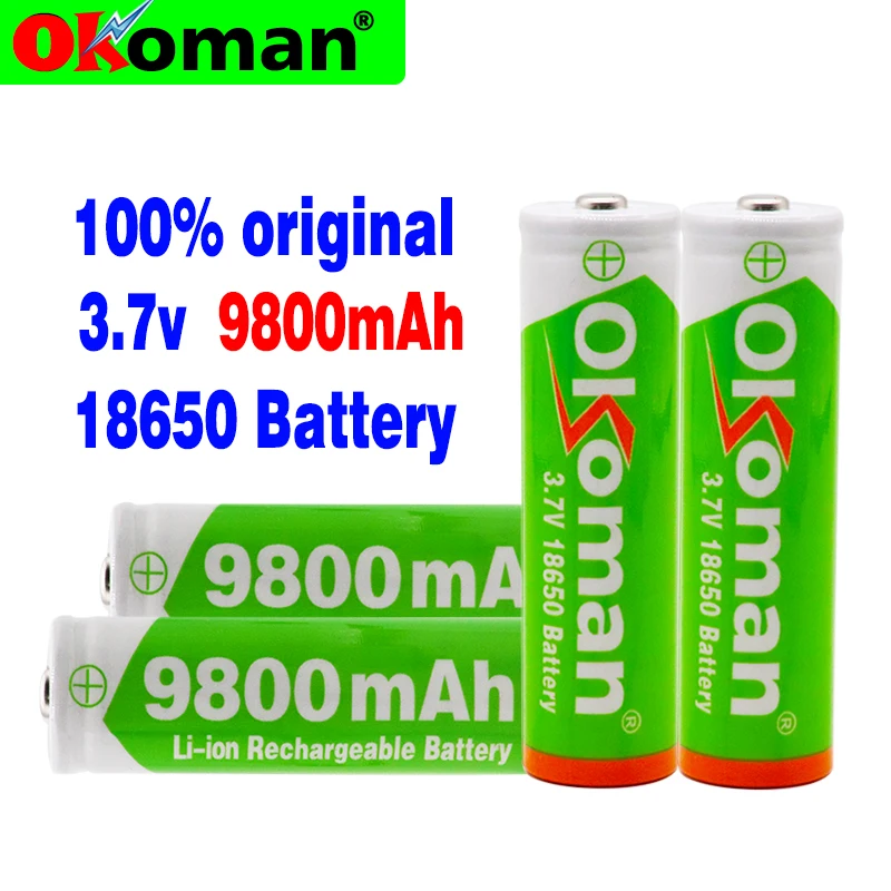 

1-20PCS 3.7V 18650 Battery Lithium Battery 9800mAh 3.7V Rechargeable Battery Li-ion Lithium Bateria For Flashlight Drop shipping