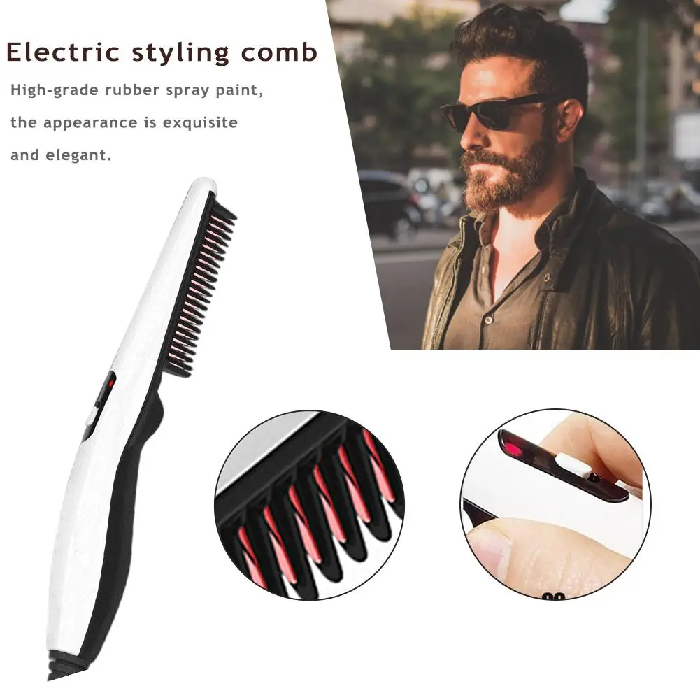 

Multifunctional Styling Comb Beard Straightener Hair Styler Electric Hot Comb Hair Straightening Curling Brush For Men And Women