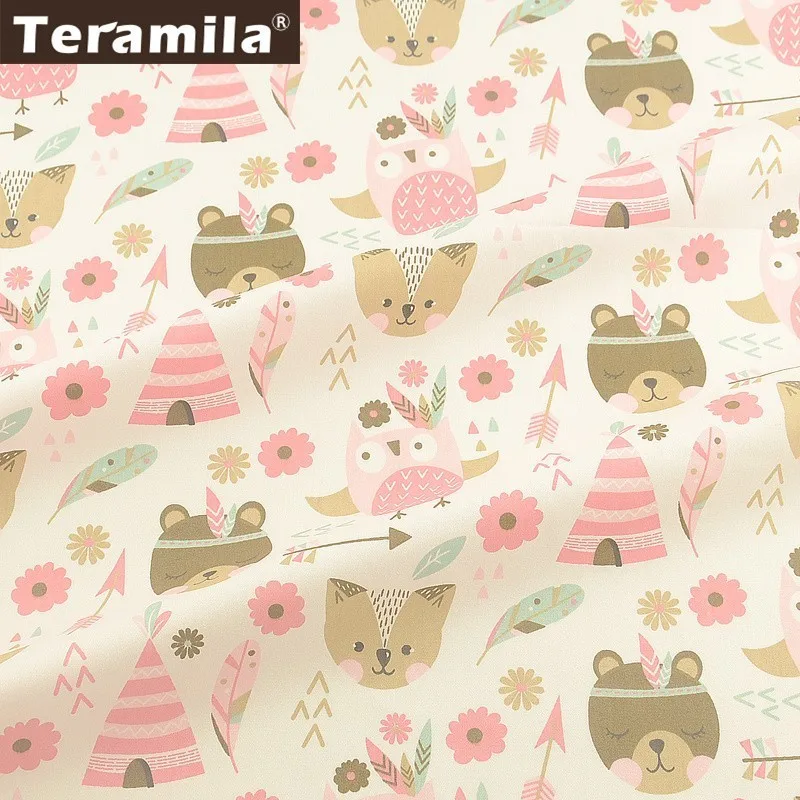 Teramila хлопок ткань метр мультфильм дизайн Telas Por Metro DIY лоскутное одеяло платье Домашний Tissu простыня для детей
