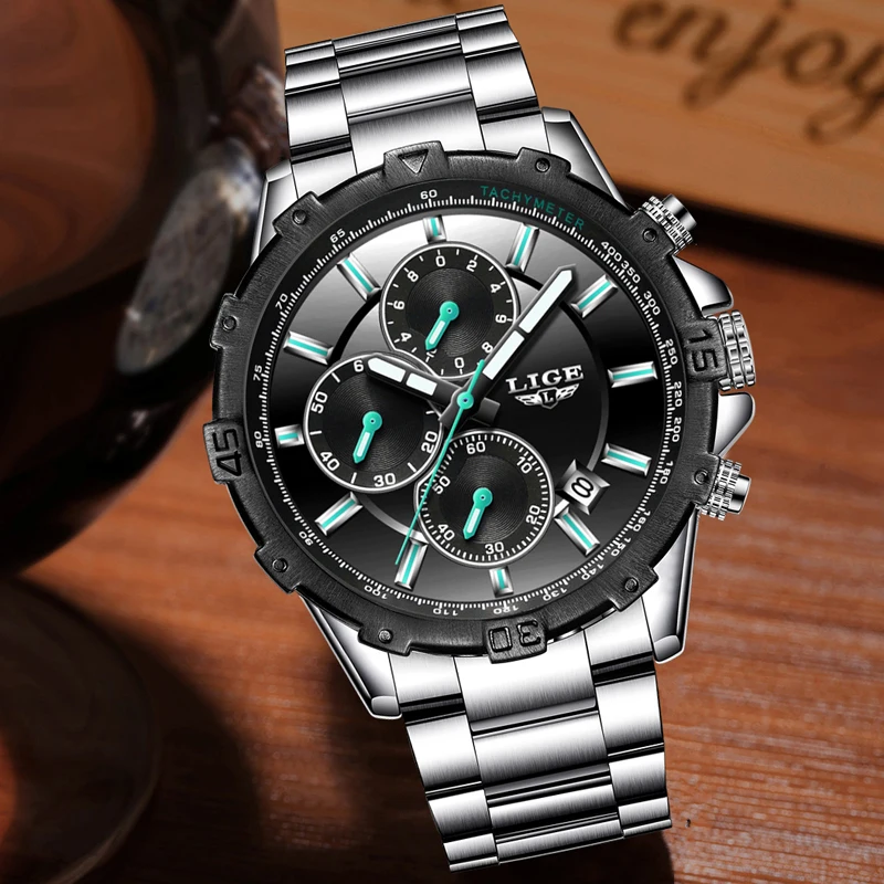 

Relogio Masculino LIGE Mens Watches Top Brand Luxury Business Quartz Watch Men Stainless Steel Casual Waterproof Sport Watch Man
