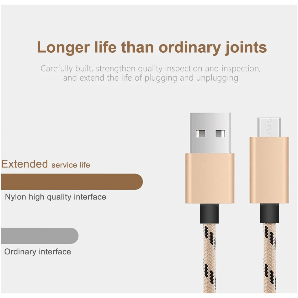 NOHON Nylon Micro USB Fast Charge Data Cable Android Phone For Samsung Galaxy S7 S6 Edge Huawei Xiaomi Oppo Charger Sync Cables (7)