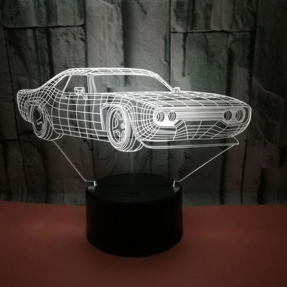 

Super Car Table Lamp 7 Colors Changing Desk Lamp 3d Lamp Novelty Led Night Lights Led Light Drop Shipping Kids Gift Decor