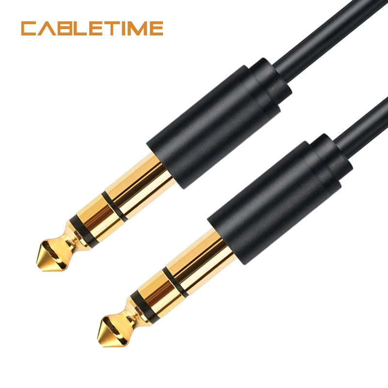 CABLETIME Microphone Guitar Cable Stereo 6.35mm(1/4") Audio Cable Jack