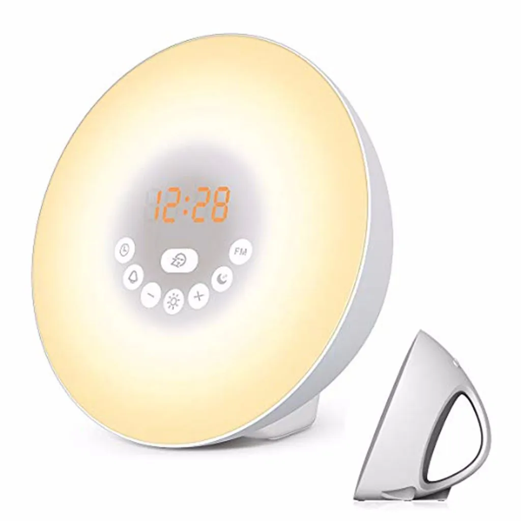 Wake Up Light Alarm Clock Sunrise Simulation Bluetooth Speaker Digital LED FM