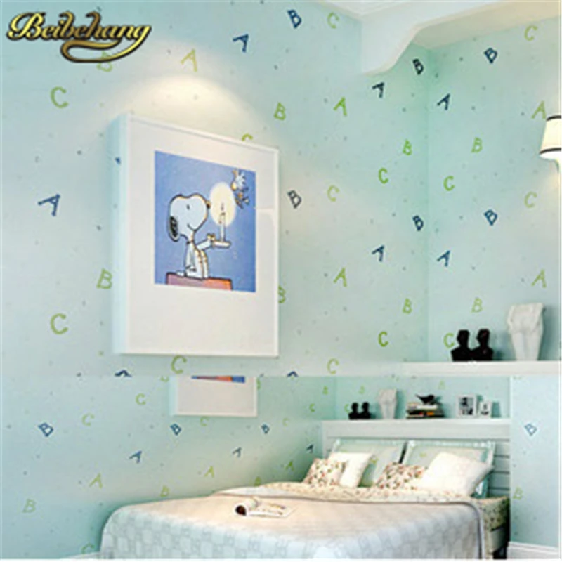 beibehang papel parede Lovely ABC Print Kid Bedding Room Ecofriendly Fantasy Non-woven Wall Paper Children Mural Wallpaper roll 45pcs envelope stationery letter paper kit lovely letter writing paper set