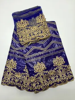 

Noble royal blue bazin nouveau riche African lace fabric quality lace embroidery yarn jacquard lace dress LY1784 bazin fabric