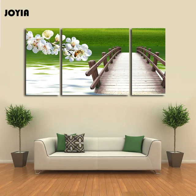 triptych canvas prints large 3 panel spring natural green scenery