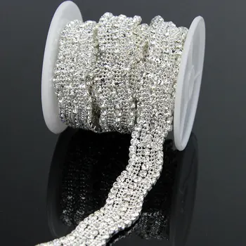 

5Yards Beaded Rhinestone Trim Crystal Glass Chain Wedding Decoration Sew DIY Accessories