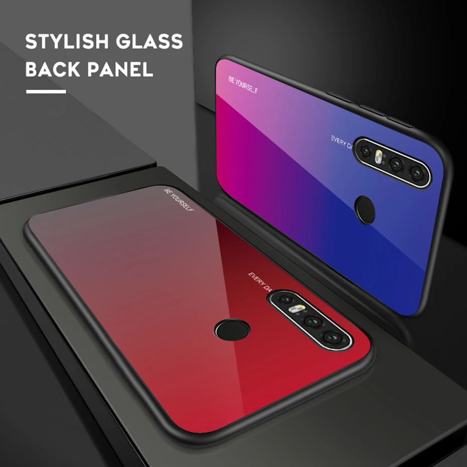 HORUG Solid Phone Case For Huawei P20 Lite Nova 3 P 30 Phone Case Harder Cover Gradient For Huawei P30 P20 Lite Nova 3 Cases (2)