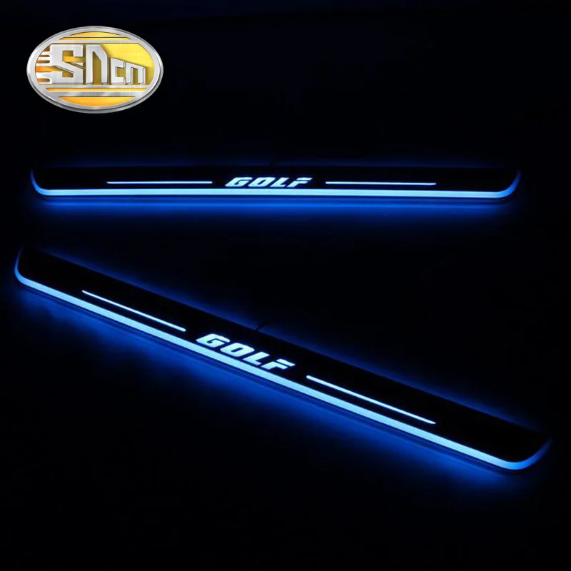 

SNCN 4PCS Acrylic Moving LED Welcome Pedal Car Scuff Plate Pedal Door Sill Pathway Light For Volkswagen Golf 7 MK7 2014 - 2018