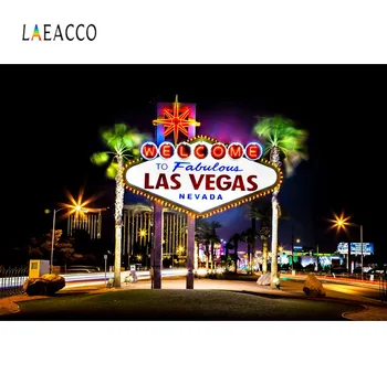

Laeacco Las Vegas Backdrops Casino Entrance City Light Night Scenic Photographic Backgrounds Photocall For Photo Studio