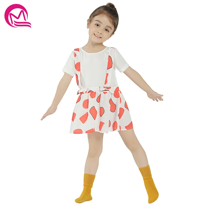 

Girls Summer Dress Cotton MQ 2018 New Arrival Short Sleeve Print Patchwork Dresses For Little Girls Kids Clothing Casual Style