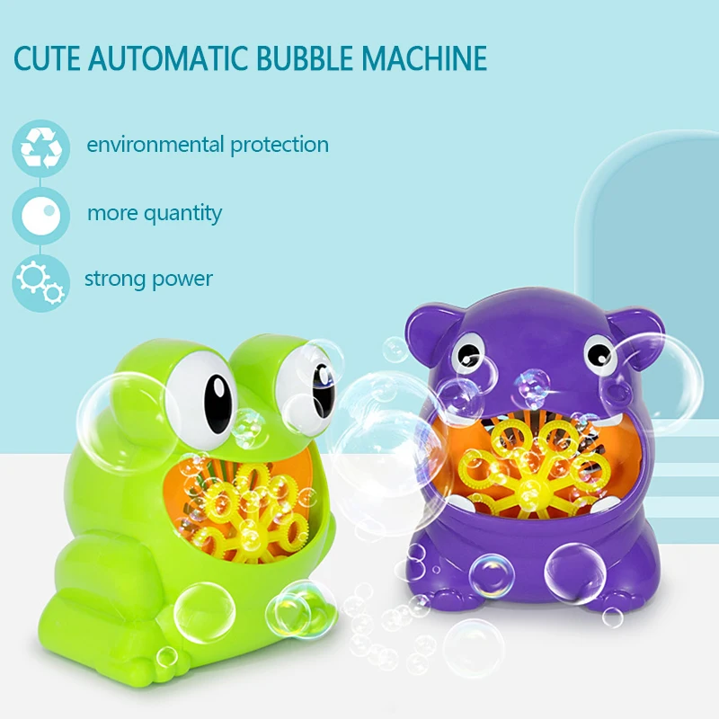 New Frog Automatic Bubble Machine Blower Maker Bubble Water Set Party Summer Outdoor Toy for Kids Wholesale And Drop Shipping