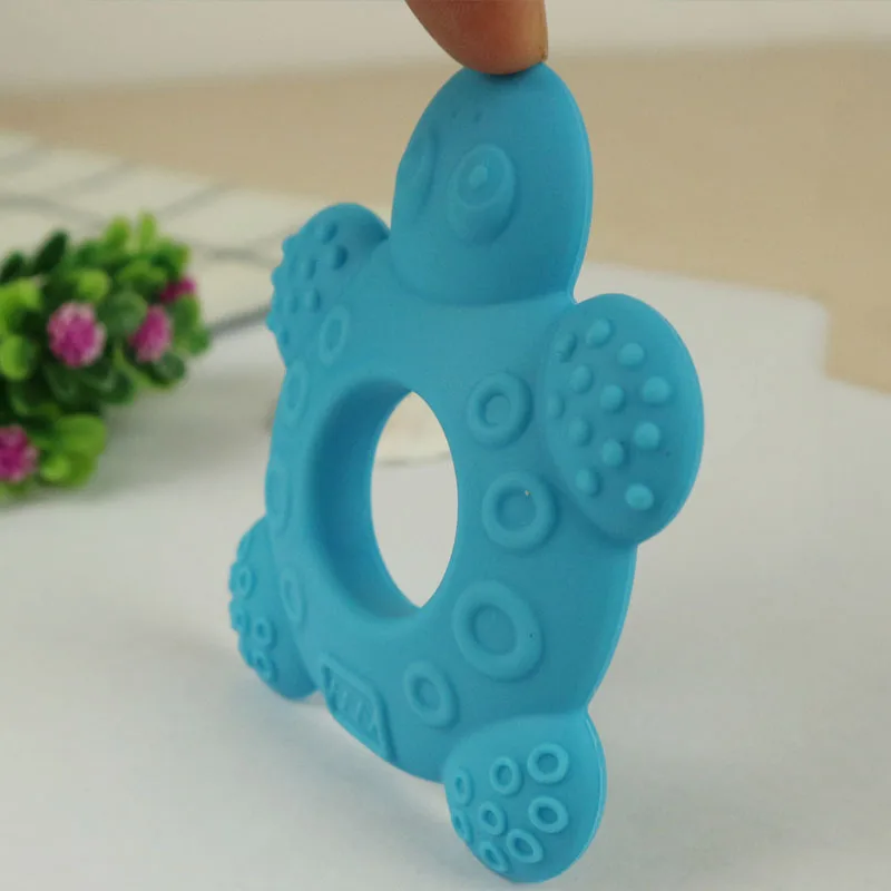 NEW Baby Teethers Children Silicone Toy kids Rattles child Animal Turtle Teether Silicone Training Toddler infant