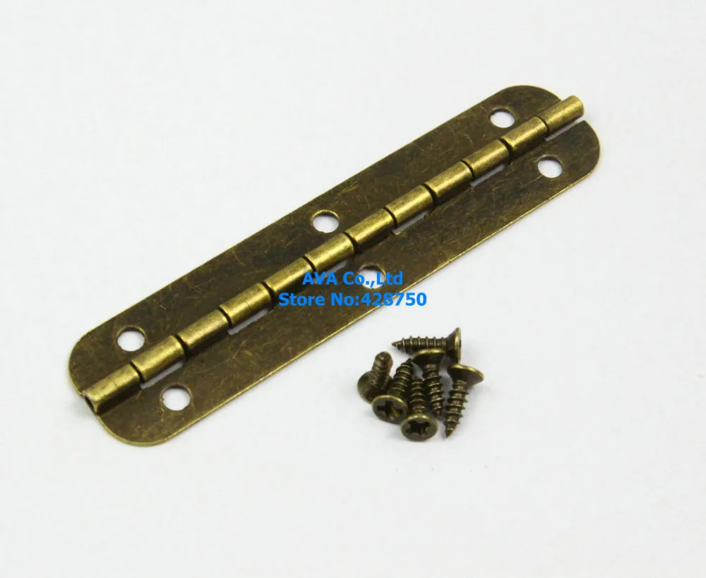 40 Antique Brass Jewelry Box Hinge Long Hinge 65x15mm with Screwsin Hinges from Home