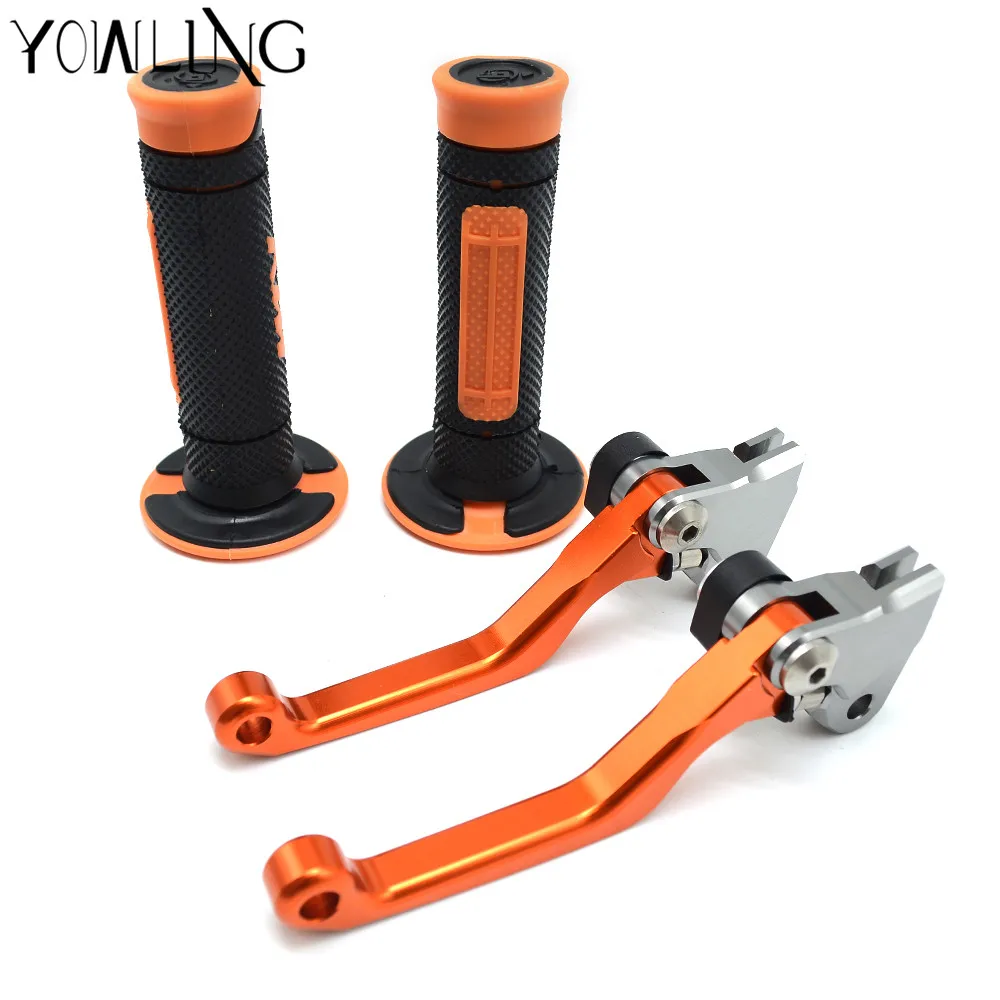 Dirt bike brakes Pivot Brake Clutch Levers Hand Grips Handle Rubber Bar