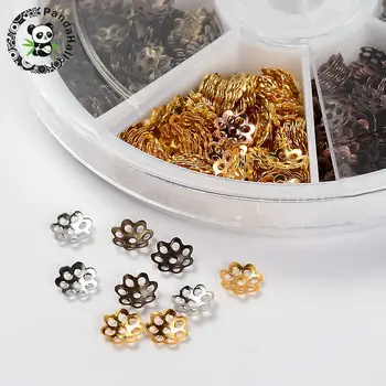 

6 Color Iron Bead Caps Flower 6x1mm Hole: 1mm about 200pcs/compartment 1200pcs/box