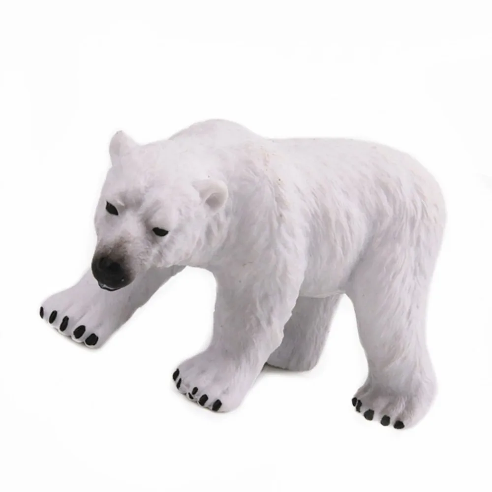 Realistic Polar Bear Wild Animal Figure Solid Plastic Toy Model