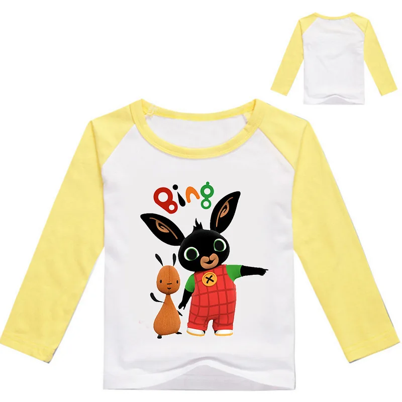 От 2 до 12 лет, Детская футболка с кроликом весенне-осенняя футболка с длинными рукавами для маленьких мальчиков и девочек Детские рубашки с Банни Bing для подростков Топы, одежда - Цвет: style 19