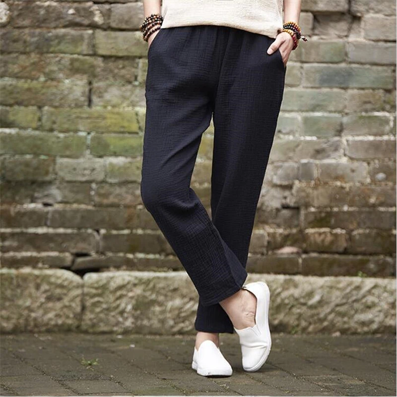 

2019 new style Double cotton small Leg pants trousers long pant,plus size cotton linen trousers,big size Summer pants, M-5XL 6X