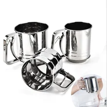 Нержавеющая сталь ручное прессование муки сито прессование чашки Обледенение шейкер сито плотная сетка форма для выпечки инструменты для тортов набор