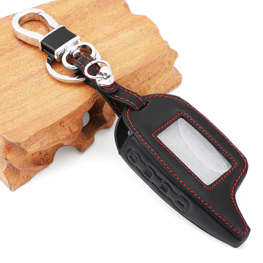 

M7 Leather Key Case for Russian Version Scher-Khan Magicar 7 9 Lcd Remote Control Key Fob Keychain,Scher Khan M7 M9