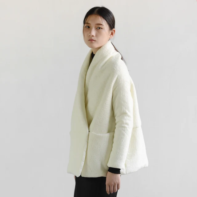 Cheap [ journey ]Gu heart jacquard wool cotton texture feather Imitation cotton original design art winter coat thickening