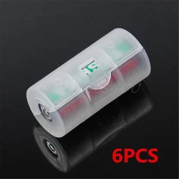 

6PCS AA to C Size Battery Converter Adaptor Adapter Case Battery Storage Container