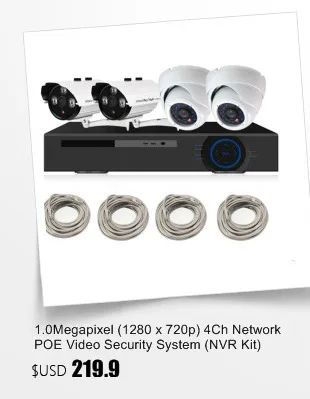 CCTV 8CH POE Система безопасности/комплект с 8CH 1080 P NVR, 8 шт 720 P POE камеры и 8ch POE коммутатор. 330ft POE трансмиссия