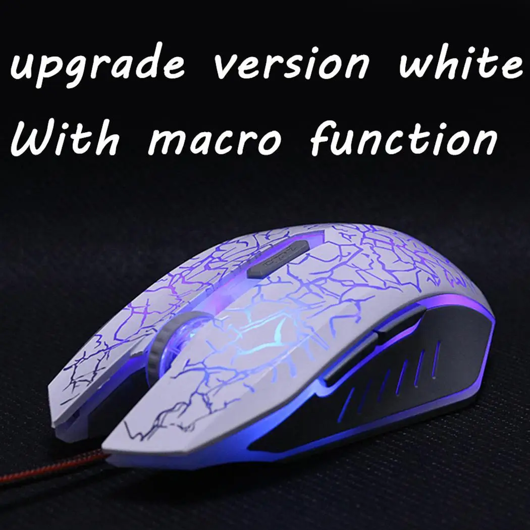 Anti-Skid Game Gaming Mouse 2400dpi Backlight Breathing Comfort Gamer Mice for Computer Desktop Laptop White Black New