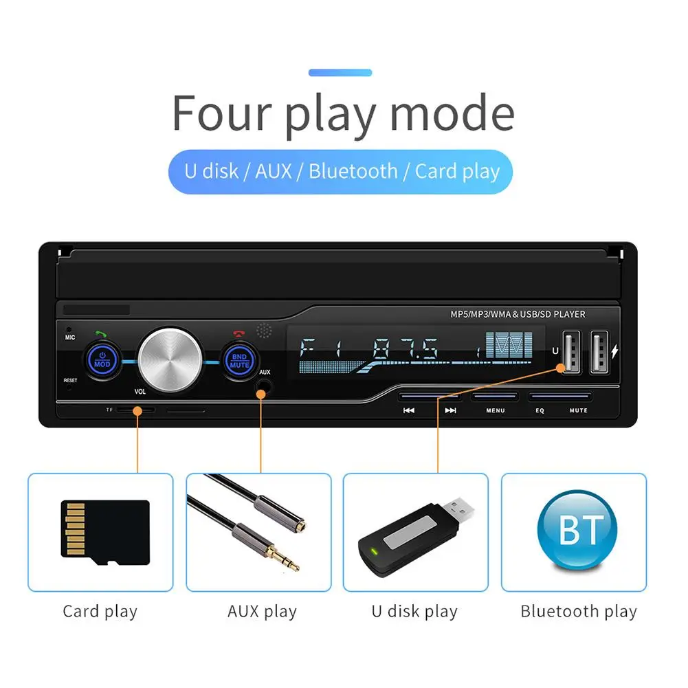 7 Inch 1 DIN Car MP5 Player Touch Screen Car MP5 Player GPS Sat NAV Bluetooth Stereo Retractable Ra
