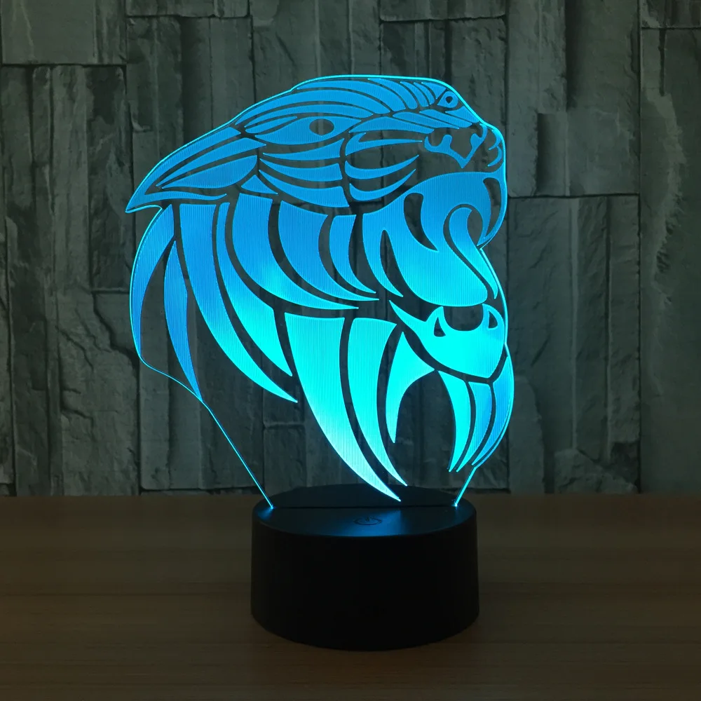 

Lion 3d Lamp 7 Color Led Night Lamps For Kids Touch Led Usb Table Lampara Lampe Baby Sleeping Nightlight Powerbank Usb Led Lamp