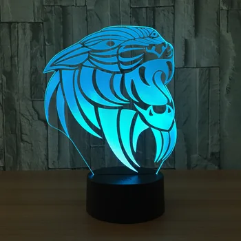 

Lion 3d Lamp 7 Color Led Night Lamps For Kids Touch Led Usb Table Lampara Lampe Baby Sleeping Nightlight Powerbank Usb Led Lamp