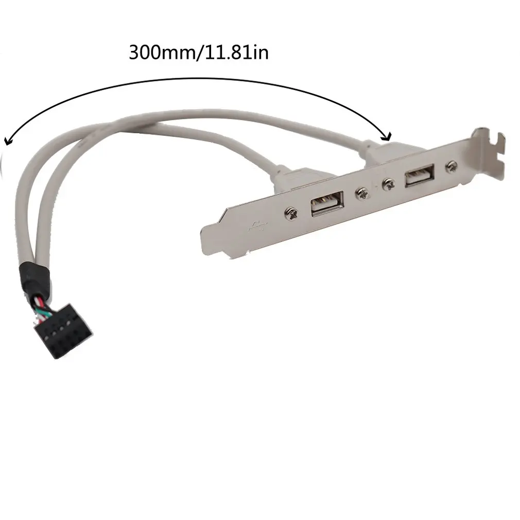 2 порты и разъёмы USB 2,0 концентратор к 9 булавки заголовок кронштейн расширение usb-адаптер, кабель разъем высокая эффективность белый