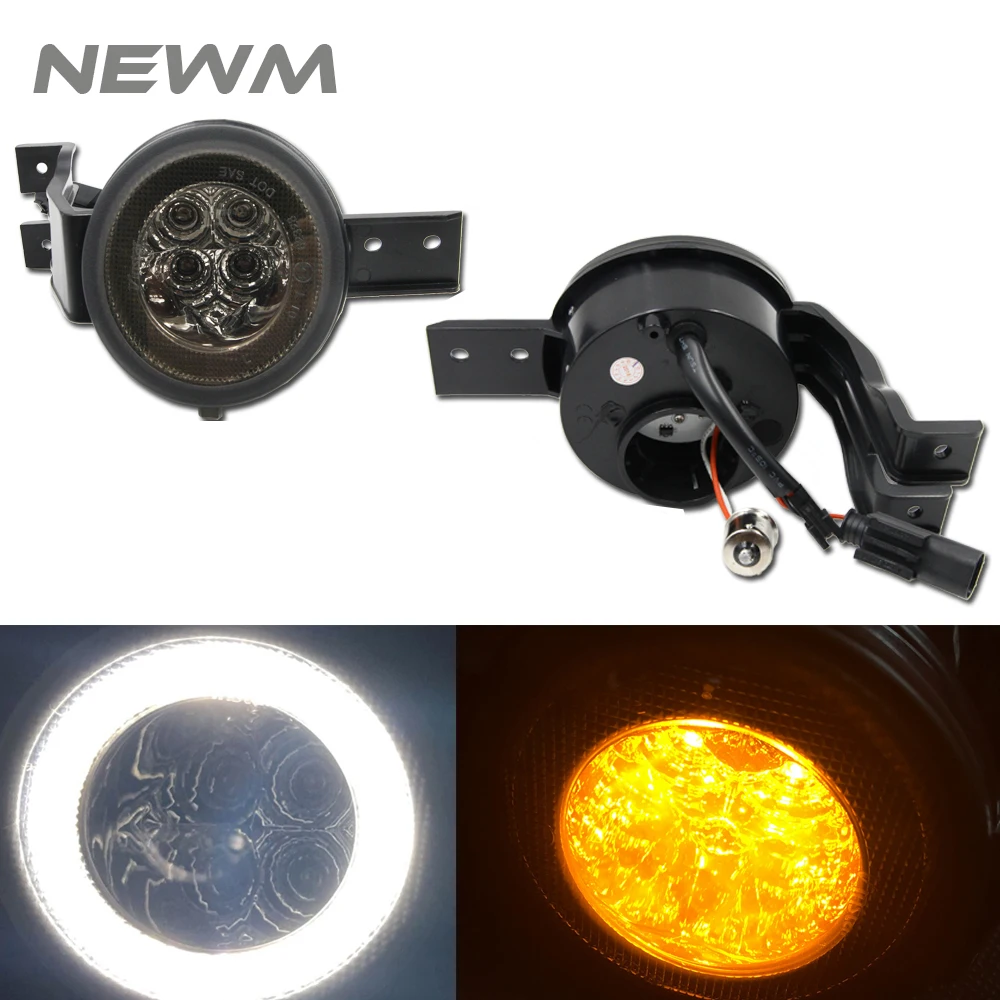 Smoked Lens With LED Halo Rings Led Turn Signal Light Assembly For MINI