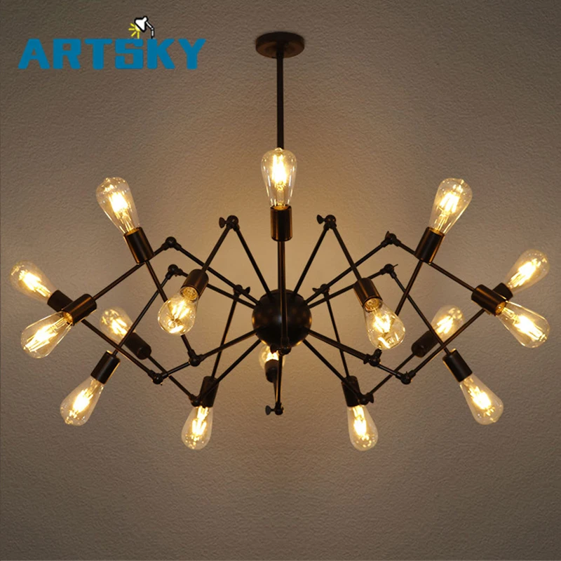 

Loft Restaurant Bar America country Iron Chandelier Vintage expansion office room chandelier spider free freight