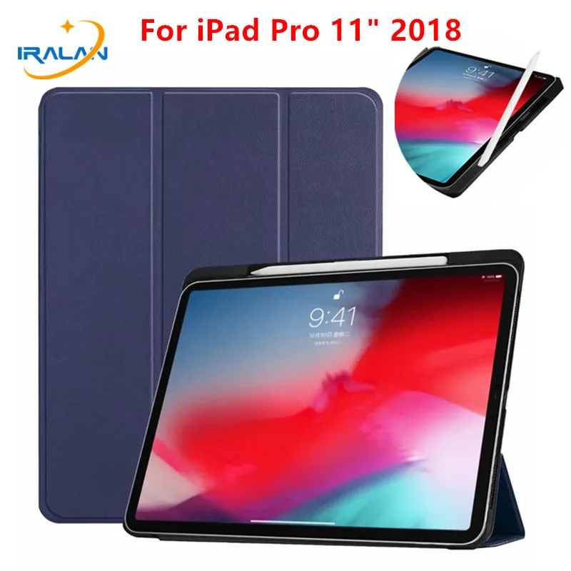 

Slim PU Leather Smart Cover For Apple iPad Pro 11 2018 A1979 Tablet Protective Case for New iPad Pro 11 inch With Pencil Holder