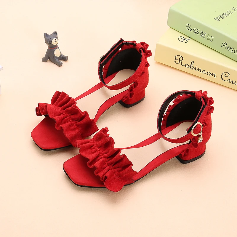 Bekamille/Обувь для маленьких девочек; детские сандалии на каблуке; Летние Удобные босоножки с квадратным носком; модные сандалии