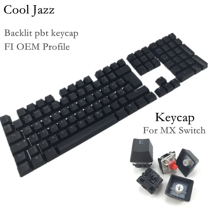 Крутая двойная черная Толстая клавиатура Jazz PBT FI с раскладкой ISO 108 колпачки для