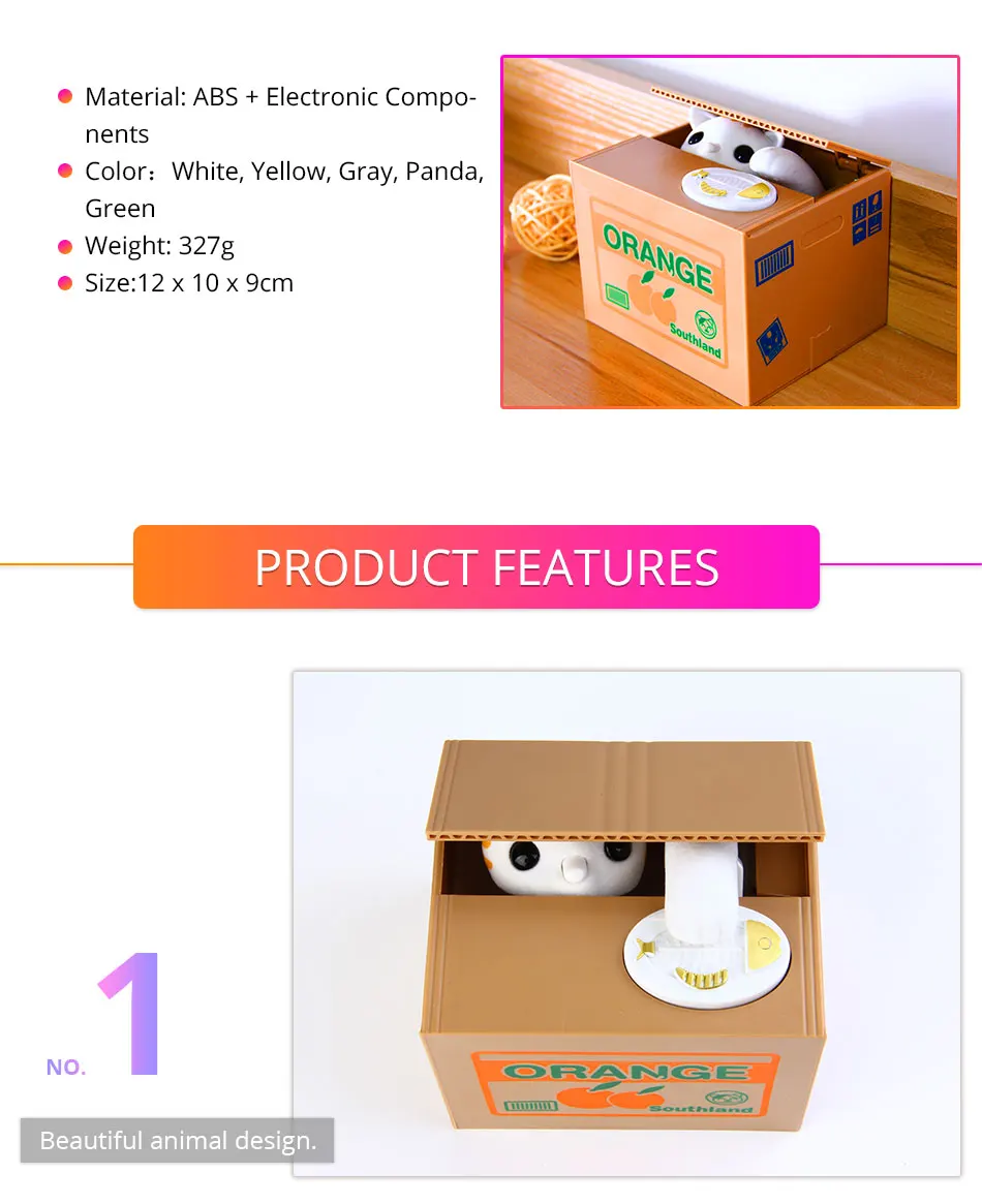 Enjoybay панда Кот вор копилка игрушка автоматический палантин монета экономия денег коробка подарки на день рождения для детей(отправка из России