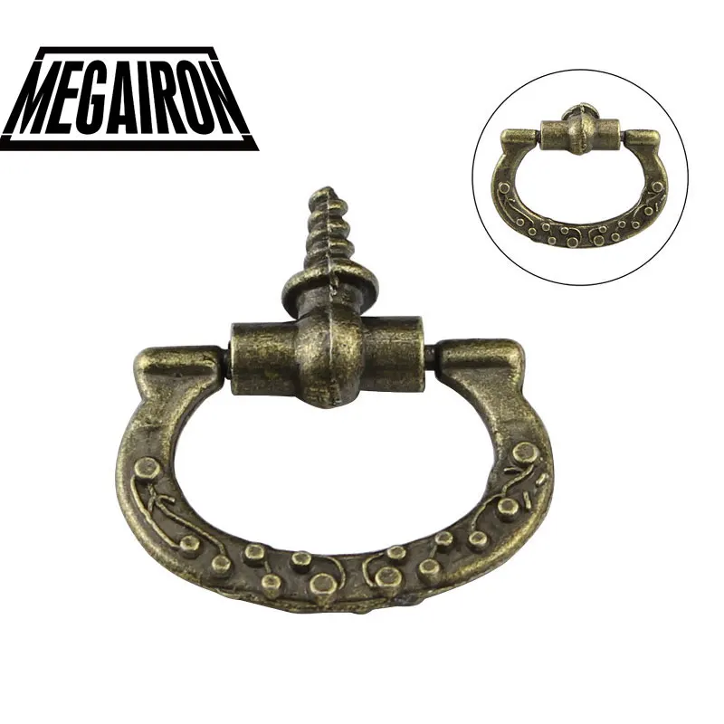 MEGAIRON 10Pcs Antique Handle Knobs Drawer Cupboard Alloy Pull