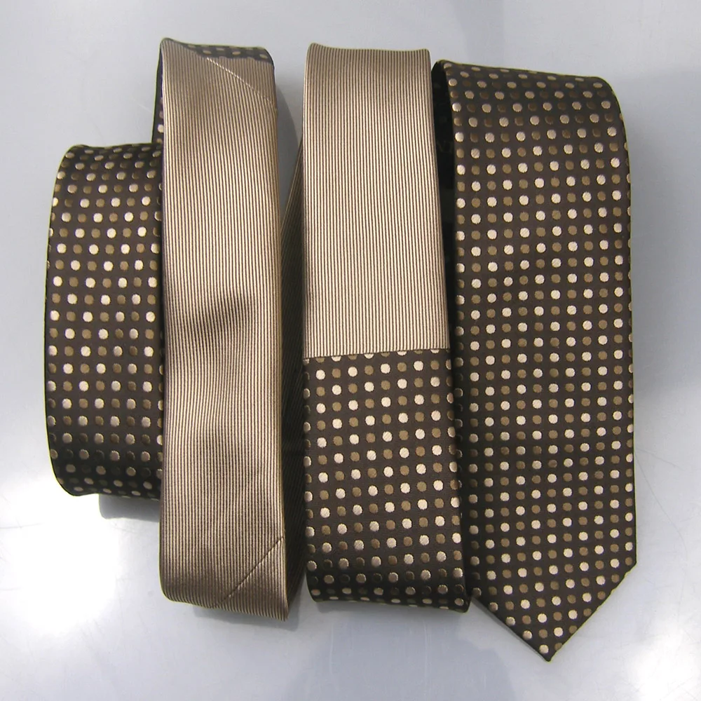 LAMMULIN Мужские галстуки Кофе узел контраст коричневый с кофе горошек шейный платок из микрофибры панель Дизайн Тощий галстук 6 см