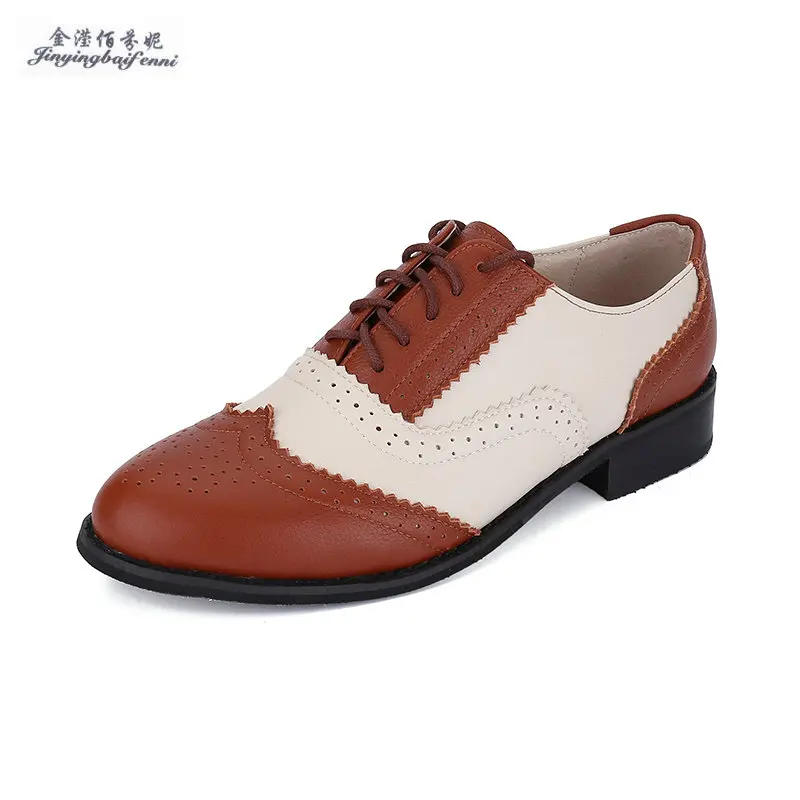 British retro College wind Color matching Genuine leather