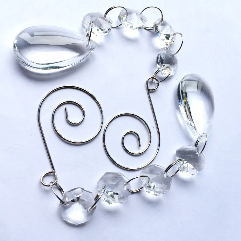 10pcs/lot Crystal Beads Strands With Glass Oval Water Drops For Out Door Christmas Tree Decoration/ Cake Topper Supply Hanging | Дом и сад