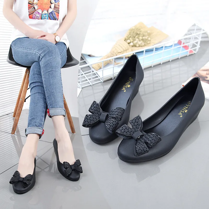 EOEODOIT-Jelly-Pumps-Shoes-Women-2019-Spring-Summer-Wedges-Heel-Round-Toe-With-Bowknot-Slip-On (2)
