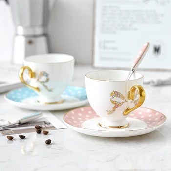 

British Phnom Penh Ceramic Coffee Cup and Saucer fashion Couple Cup Porcelain Coffee Cup Set Home Party Afternoon tea cup 250ML
