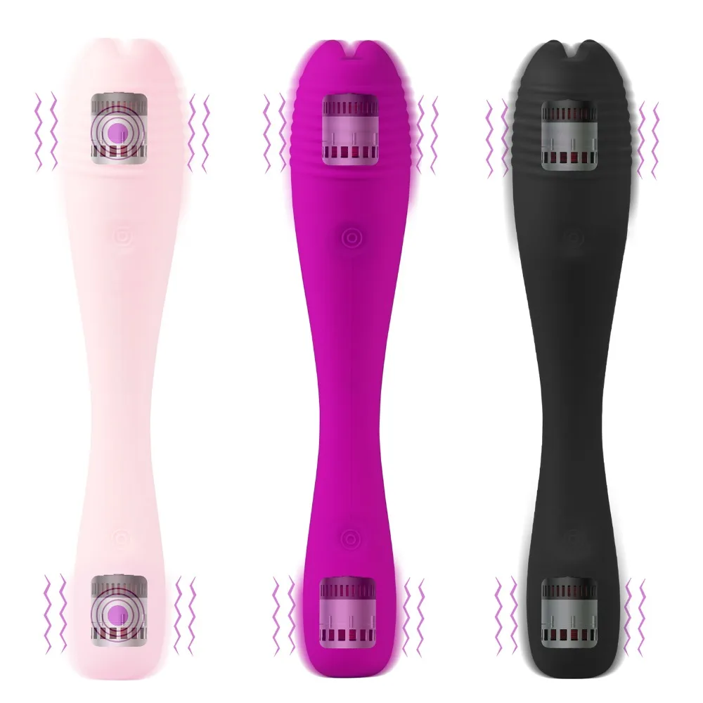 Magnetic Charging Waterproof Dual Vibration font b Dildo b font G Spot Clitoral Vagina Massage Sex