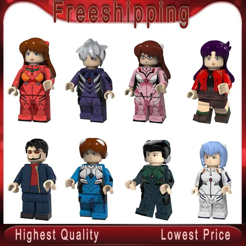 

PG8172 Building Blocks EVA Neon Genesis Evangelion Cartoon Figures Asuka Shiji Ikari Gendou Ling Bo Li Dolls Bricks Kids Toys